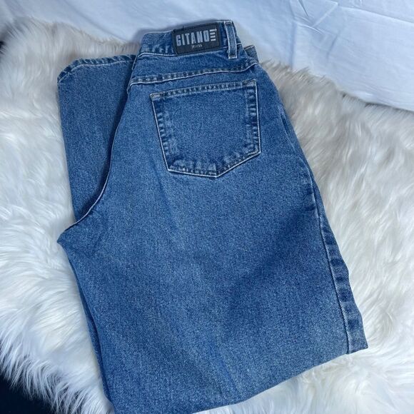 Gitano Vintage High Waist Mom Skinny Ankle Blue Denim Jeans Sz 12 P - Picture 1 of 7